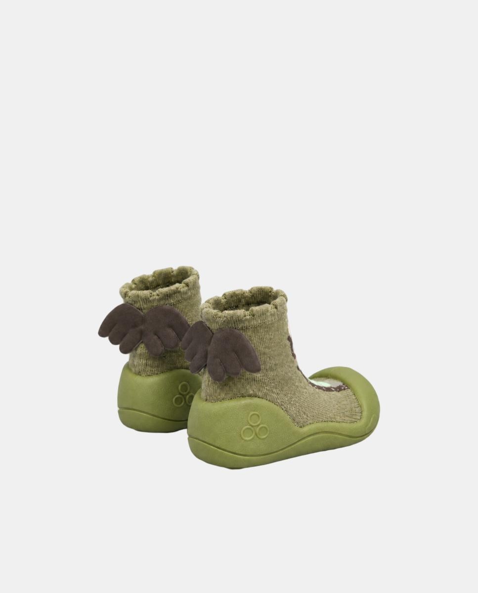Patucos de bebé barefoot de algodón con dibujo Dragón - Attipas - Verde oscuro Verde oscuro-2
