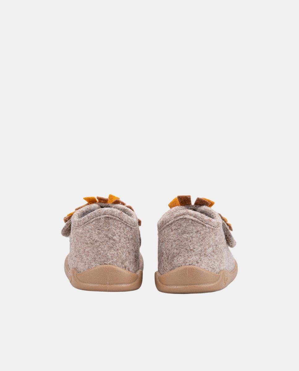 Zapatilla de estar por casa para niños y niñas con detalle de león, de concepto barefoot. - Igor - Marrón Suave Marrón Suave-5