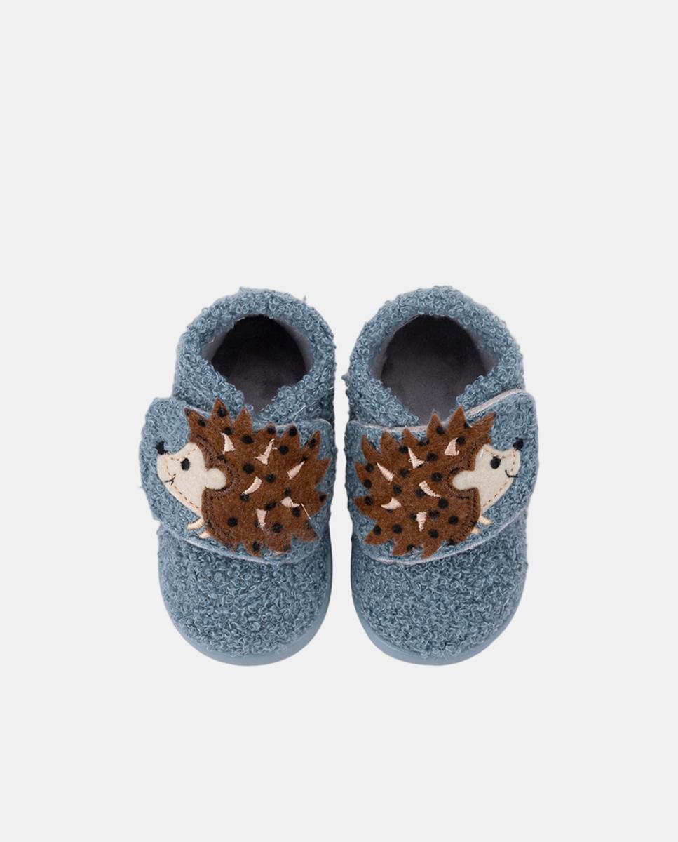 Zapatilla de estar por casa para niños y niñas con detalle de erizo, de concepto barefoot medium. - Igor - Azul índigo Azul índigo-6