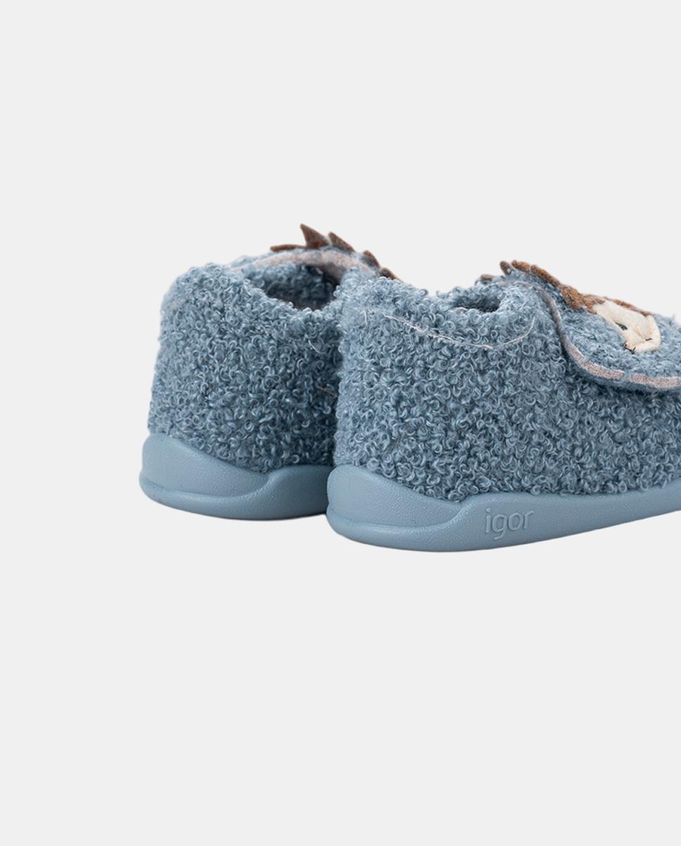Zapatilla de estar por casa para niños y niñas con detalle de erizo, de concepto barefoot medium. - Igor - Azul índigo Azul índigo-7