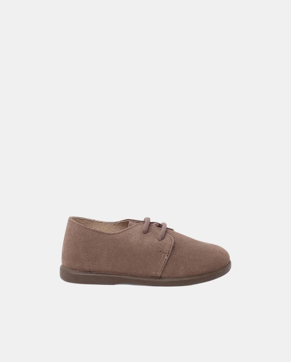 Bluchers em Croute com Atacadores e Sola Fina Pisamonas Taupe-1