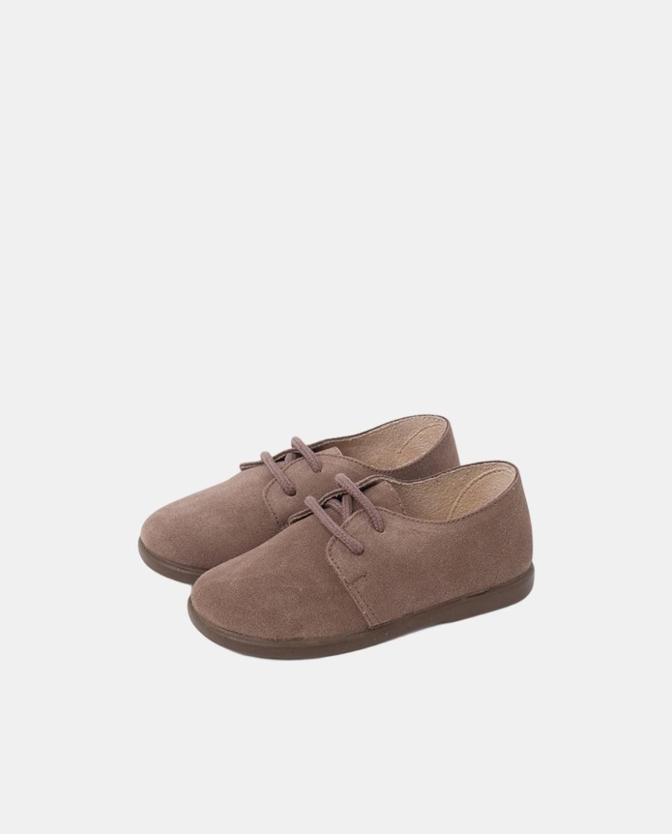 Bluchers em Croute com Atacadores e Sola Fina Pisamonas Taupe-3