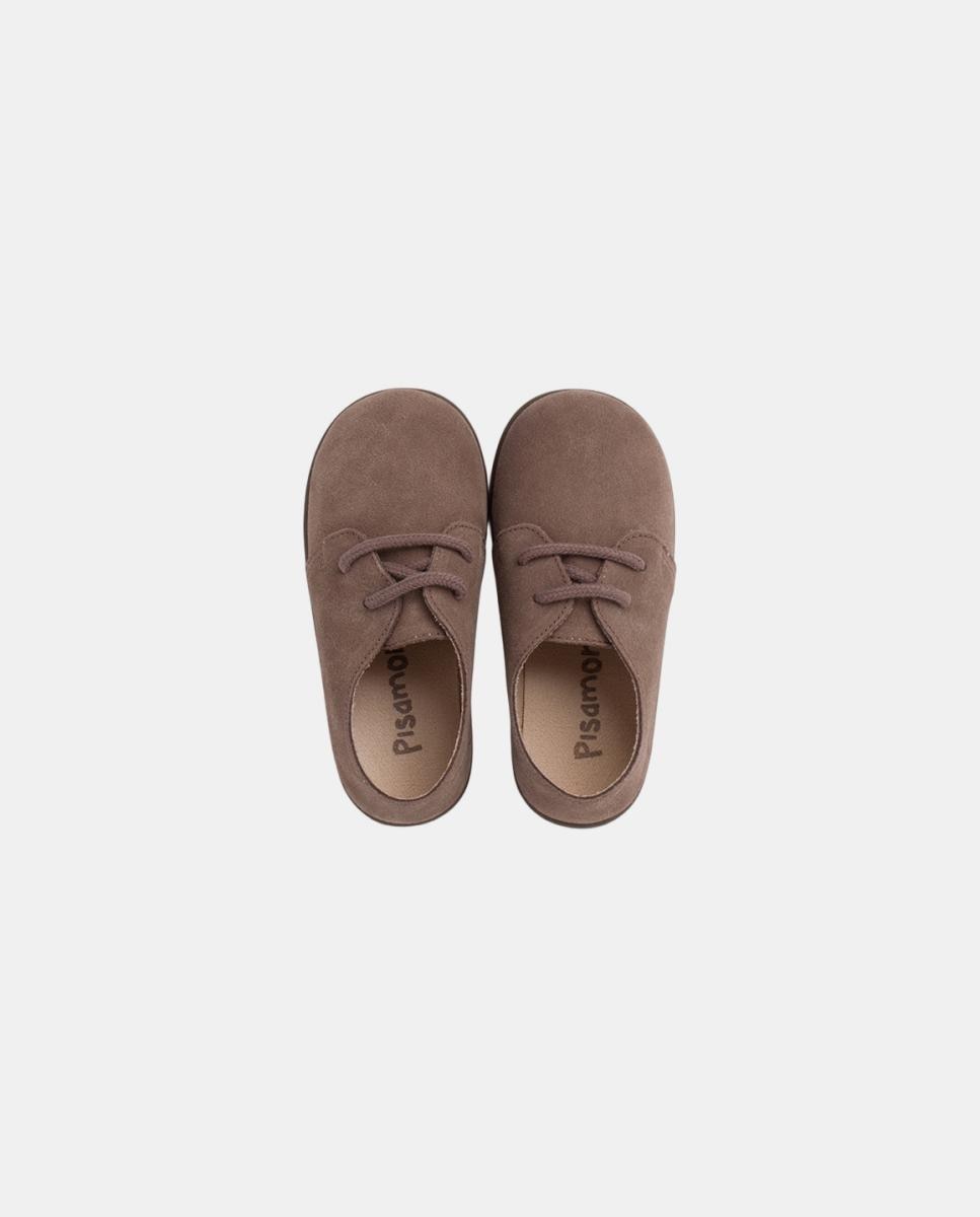 Bluchers em Croute com Atacadores e Sola Fina Pisamonas Taupe-4