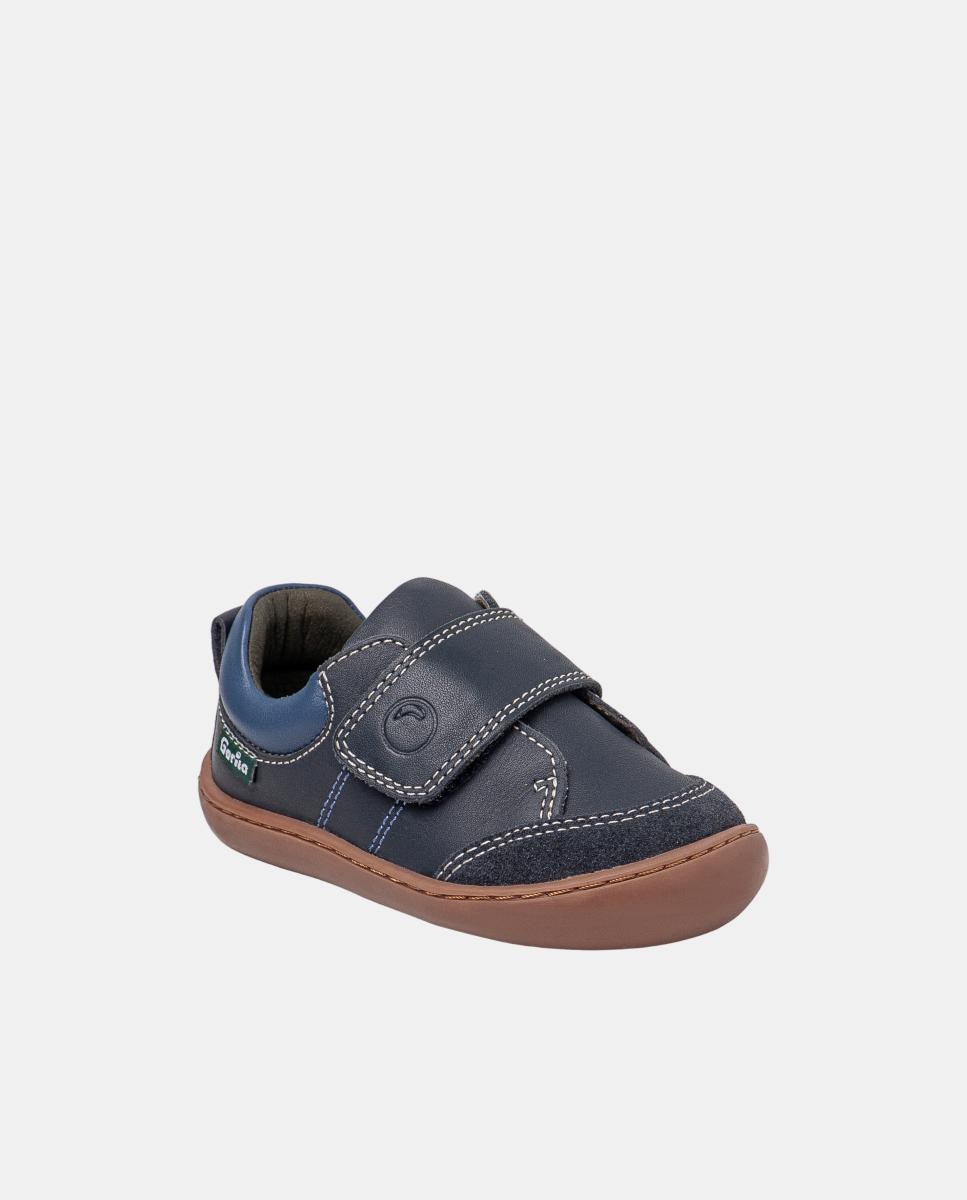 Sapatos Respeitadores Fabricados em Pele Azul-marinho-2