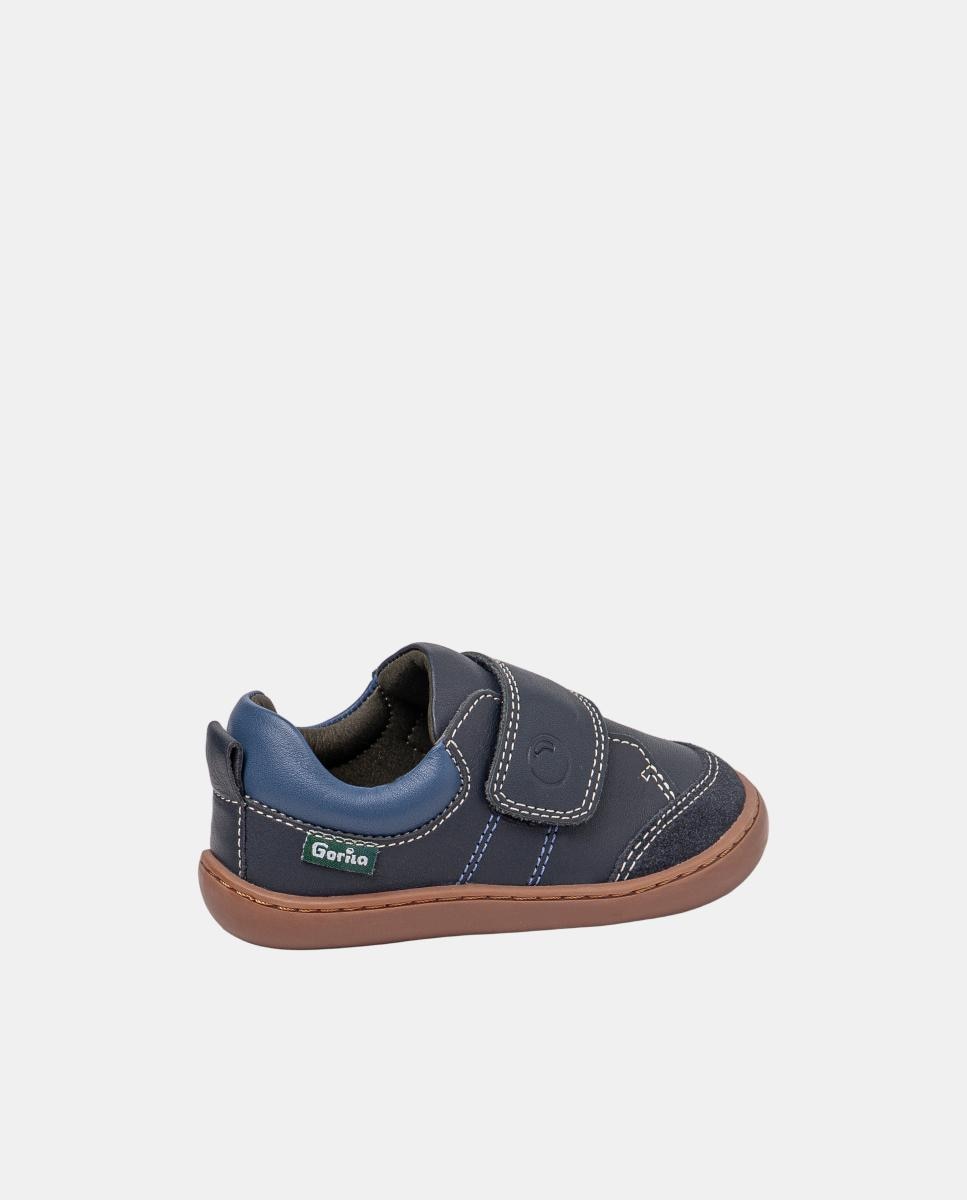 Sapatos Respeitadores Fabricados em Pele Azul-marinho-3