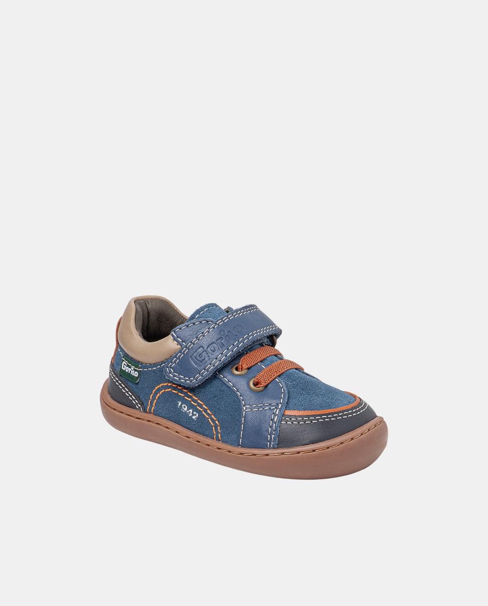 Sapatos Respeitadores Fabricados em Pele Azul-2