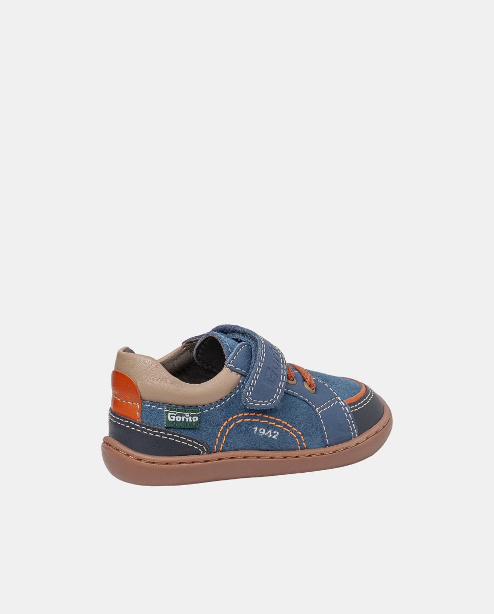 Sapatos Respeitadores Fabricados em Pele Azul-3