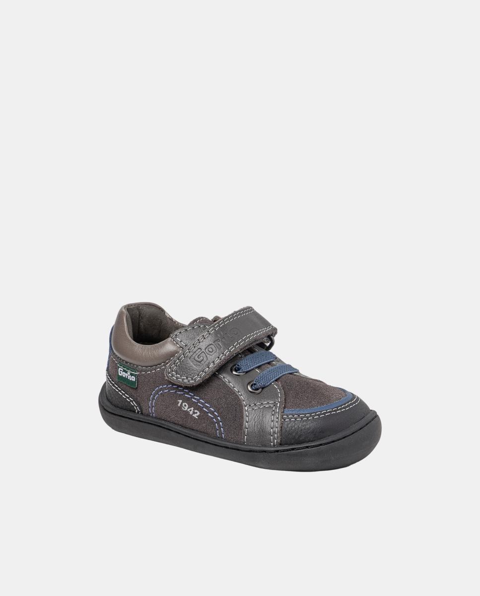 Sapatos Respeitadores Fabricados em Pele Cinzento-2