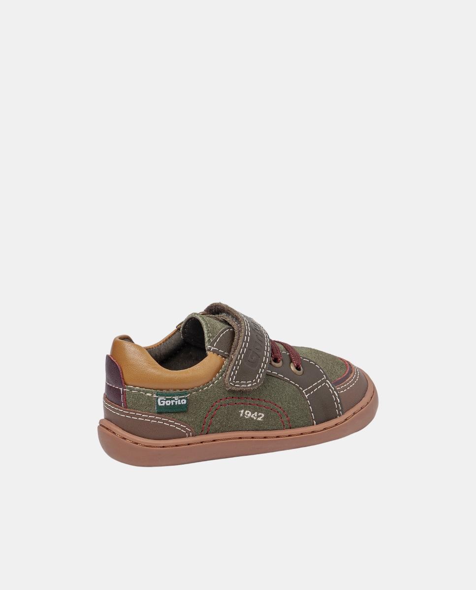 Sapatos Barefoot Respeitadores Fabricados em Pele Verde-militar-3