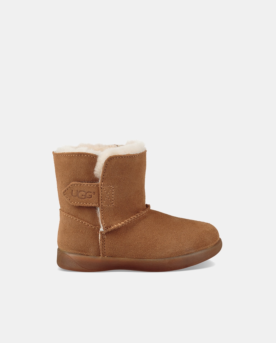 Botas Keelan de Bebé com Fecho Aderente e Forro Interior de Pelo Castanho-1