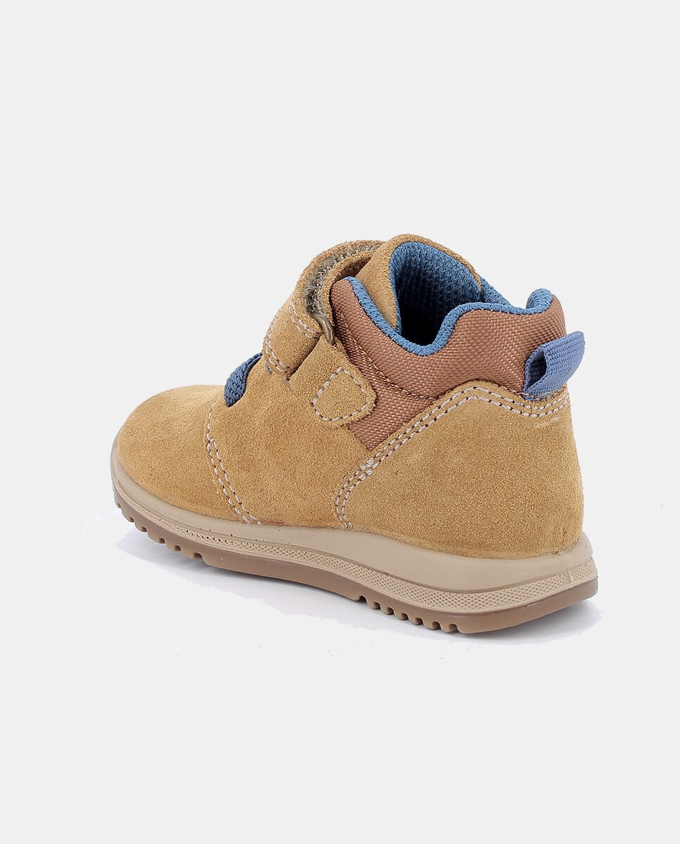 Botins de Bebé em Pele com Forro Goretex, Fecho de Velcro e Cordão Elástico Mostarda-2