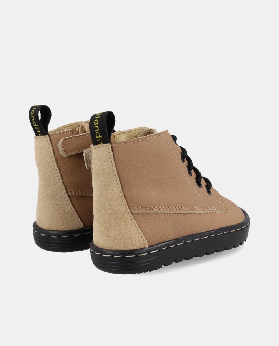 Bota bebé niño Barefoot con cordones y cremallera - Blanditos - Marrón Marrón-3