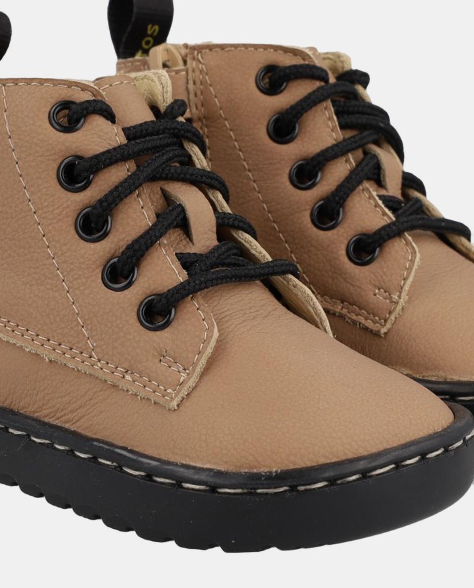 Bota bebé niño Barefoot con cordones y cremallera - Blanditos - Marrón Marrón-4