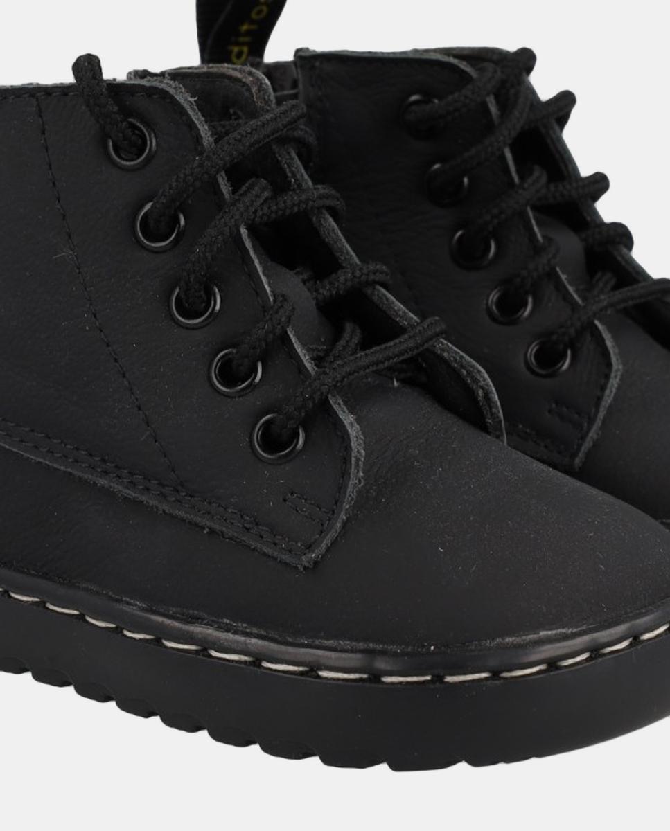 Bota bebé niño Barefoot con cordones y cremallera - Blanditos - Negro Negro-4