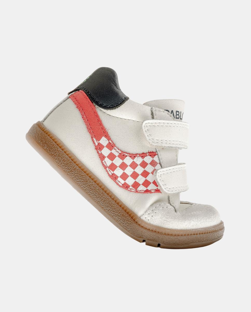 Botas Barefoot em Pele com Fecho Aderente Branco-5