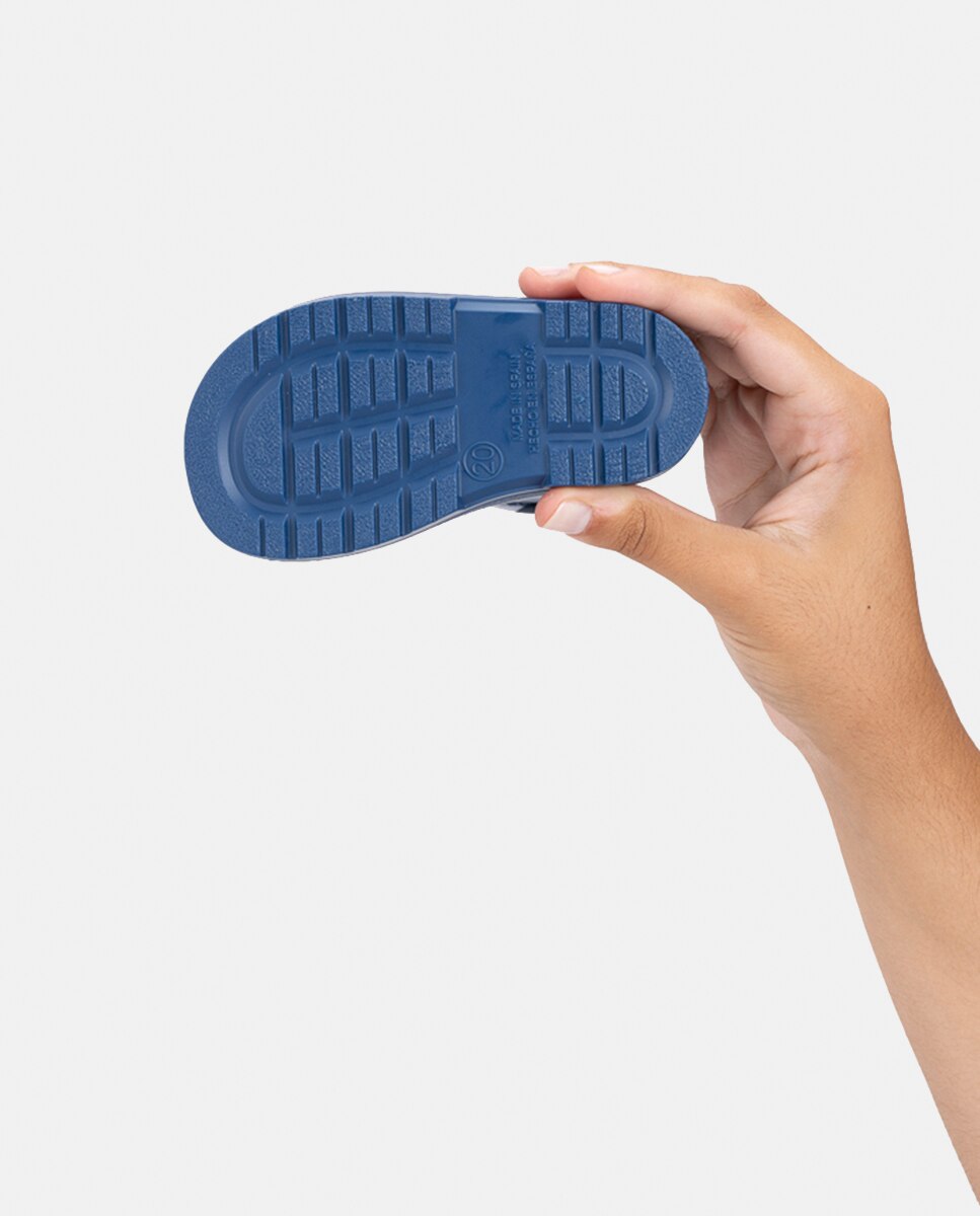 Imagen 6 de Bota de agua de caña baja con detalle de dinosaurio y en acabado mate, de concepto barefoot - Igor - Azul índigo Azul índigo