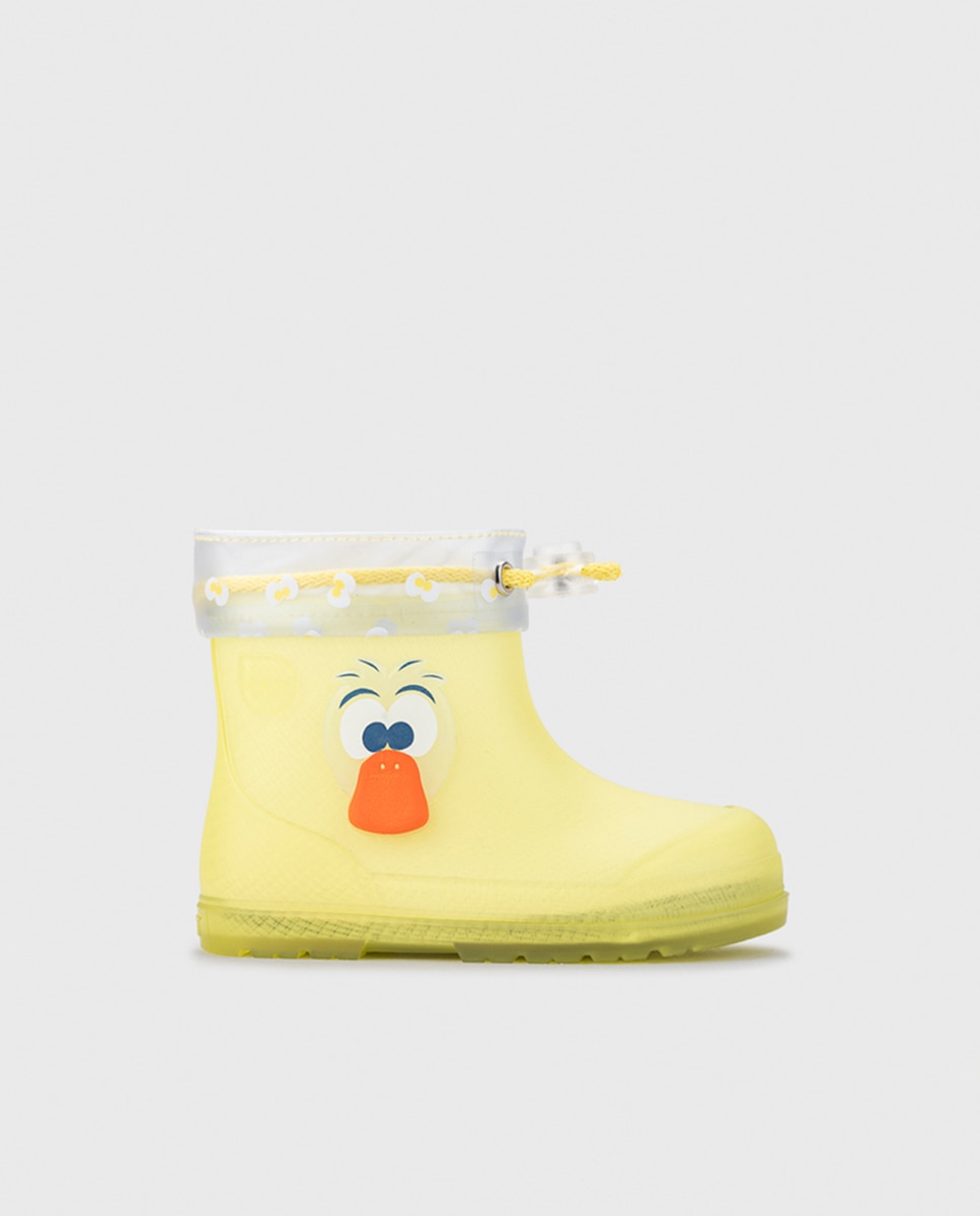 Imagen 1 de Bota de agua de caña baja con detalle de pato en el lateral y en acabado mate, de concepto barefoot medium - Igor - Amarillo Amarillo
