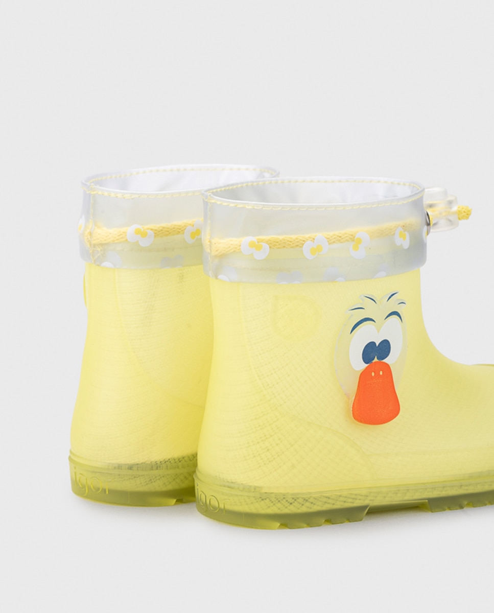 Imagen 5 de Bota de agua de caña baja con detalle de pato en el lateral y en acabado mate, de concepto barefoot medium - Igor - Amarillo Amarillo