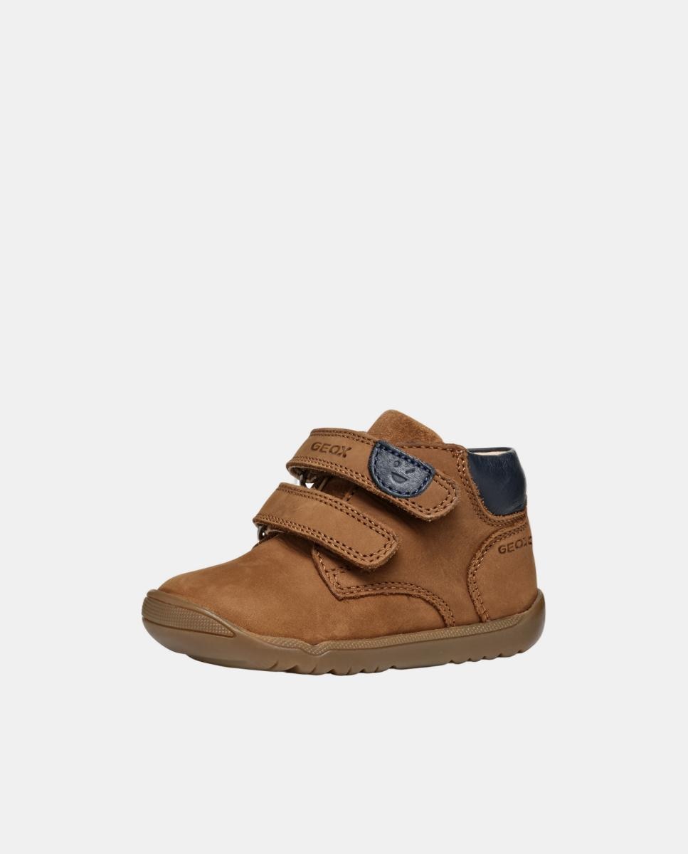 Botins com velcro Couro-2