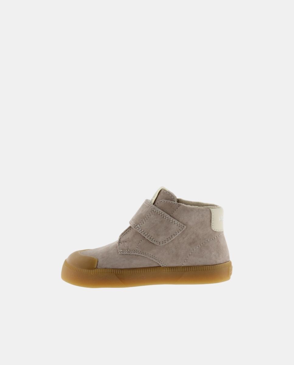 Botins Barefoot de Criança em Croute com Fecho Aderente e Sola Caramelo Victoria Taupe-3