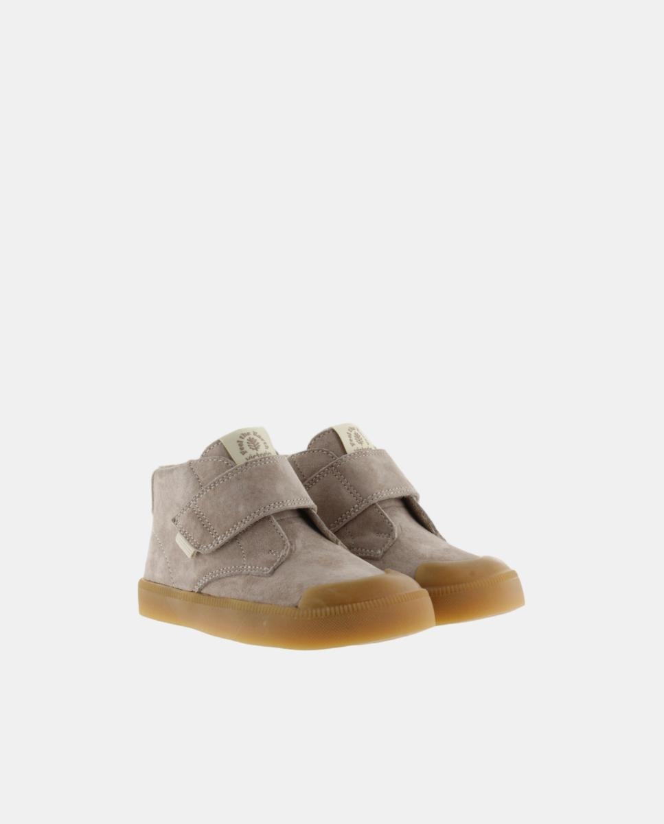 Botins Barefoot de Criança em Croute com Fecho Aderente e Sola Caramelo Victoria Taupe-5