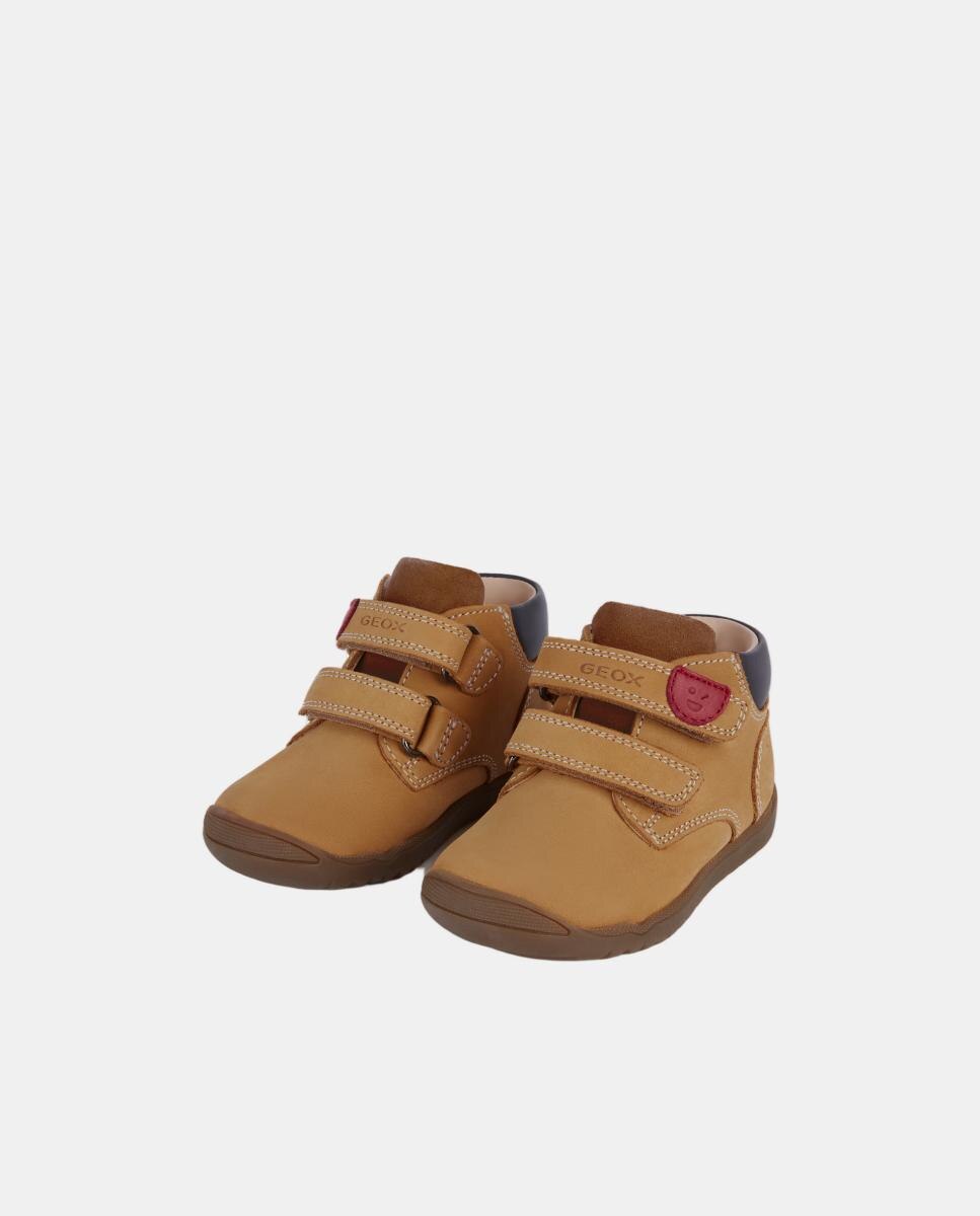 Botins de criança com velcro Couro-2