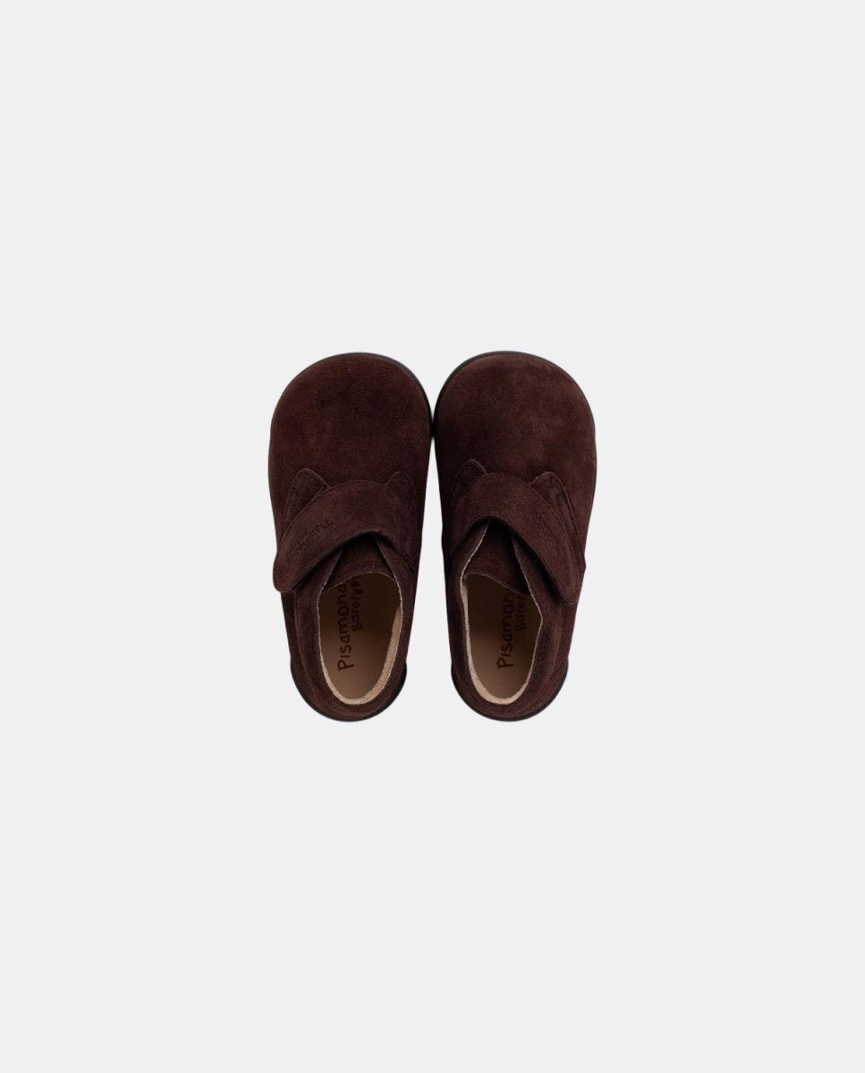 Botas Barefoot em Croute com Fecho Aderente Pisamonas Castanho-4