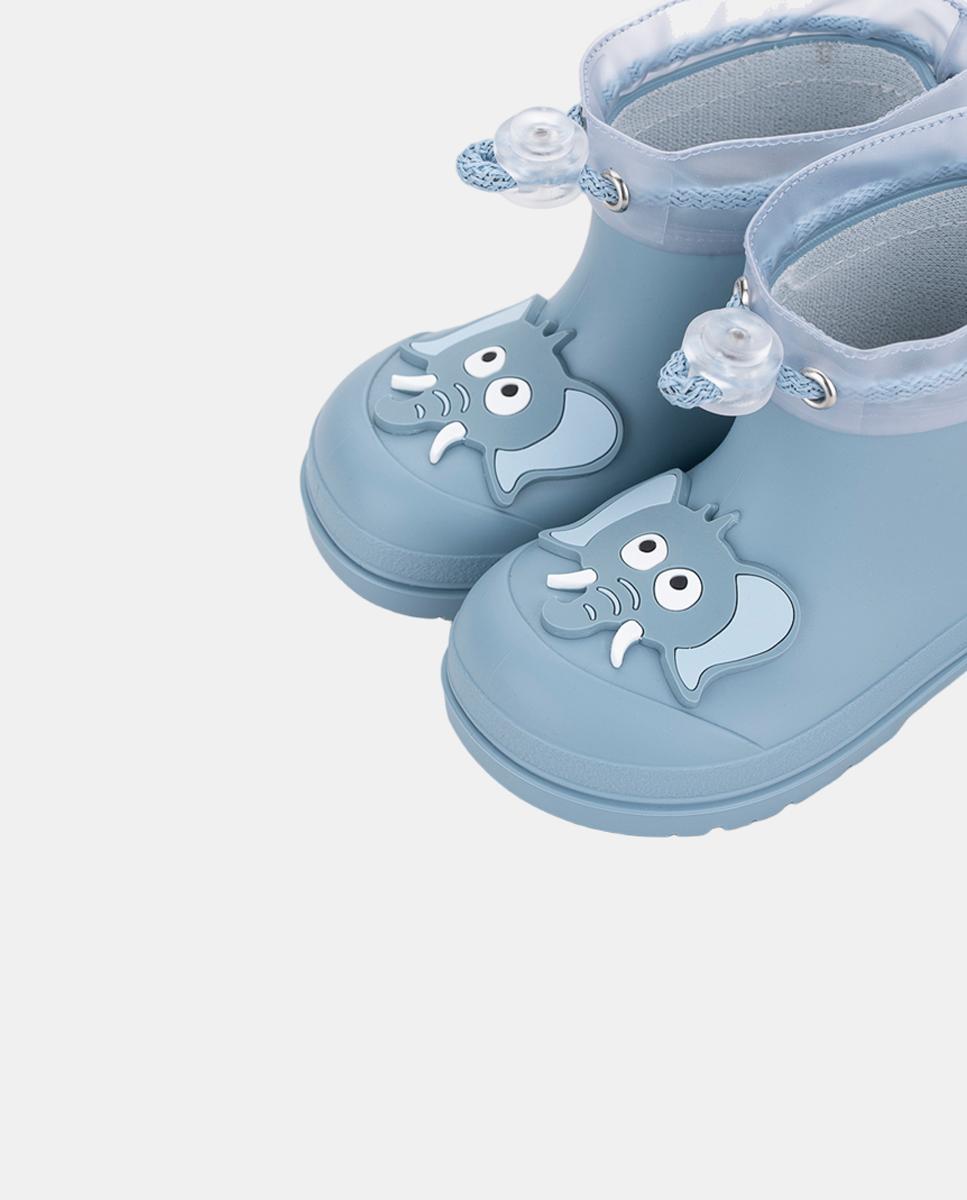 Bota de agua de caña baja diseñada en concepto barefoot, motivo ELEFANTE - Igor - Azul Cyan Azul Cyan-5