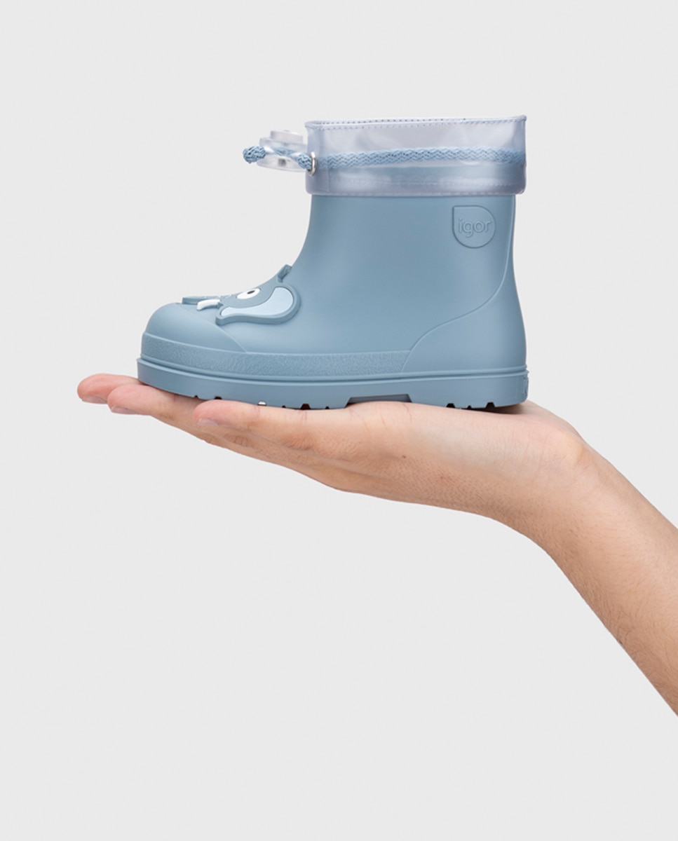 Bota de agua de caña baja diseñada en concepto barefoot, motivo ELEFANTE - Igor - Azul Cyan Azul Cyan-8