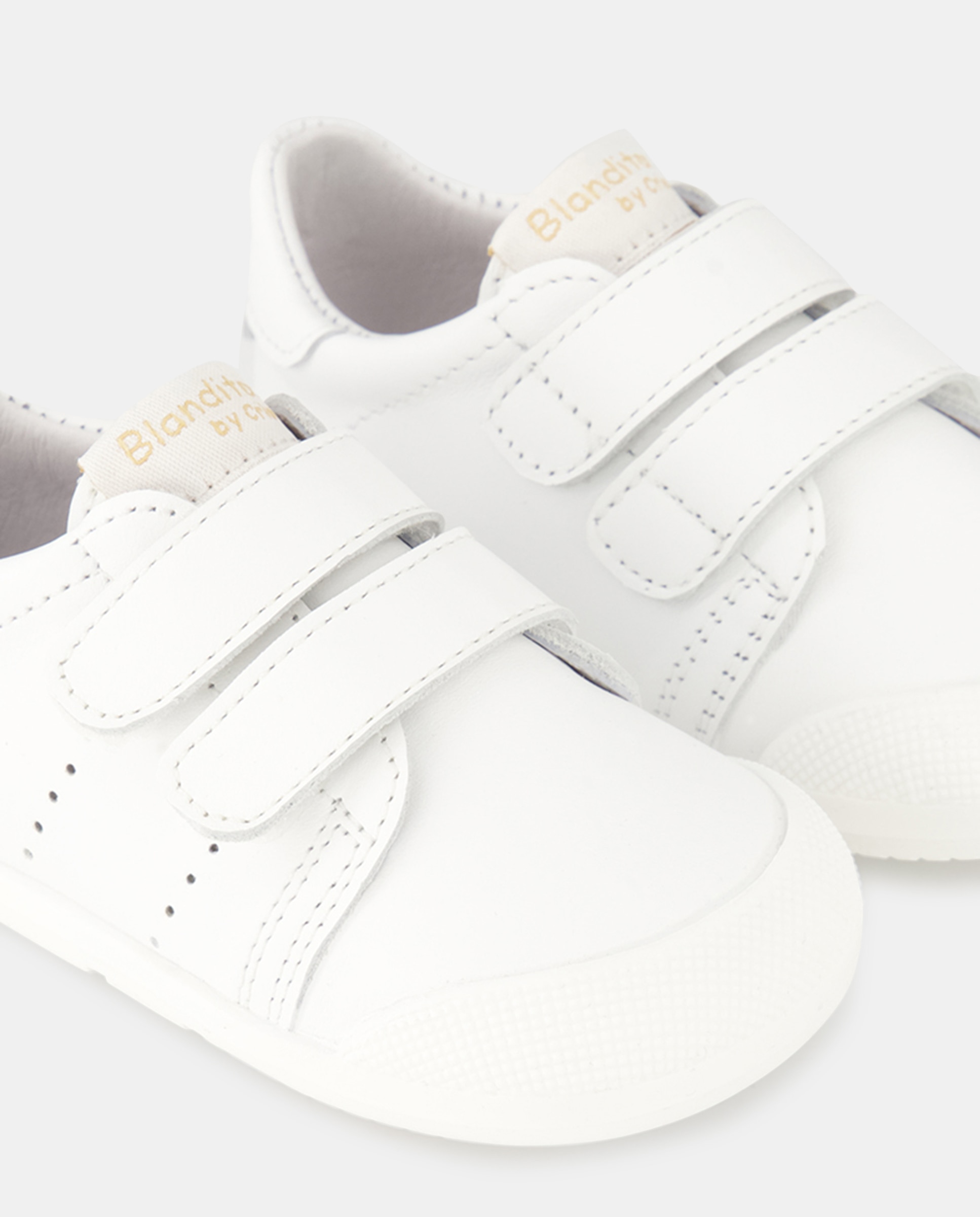 Sapatilhas Baixas Paris de Bebé com Fecho Aderente Duplo Blanditos Branco-5