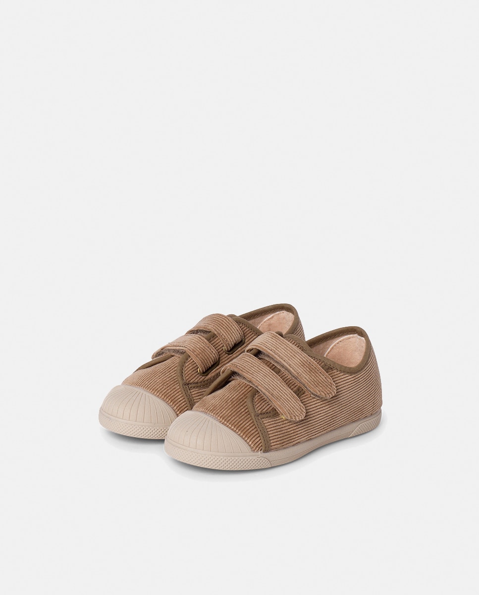 Sapatilhas de Lona de Bebé com Fecho Duplo - Cinzento Taupe-3