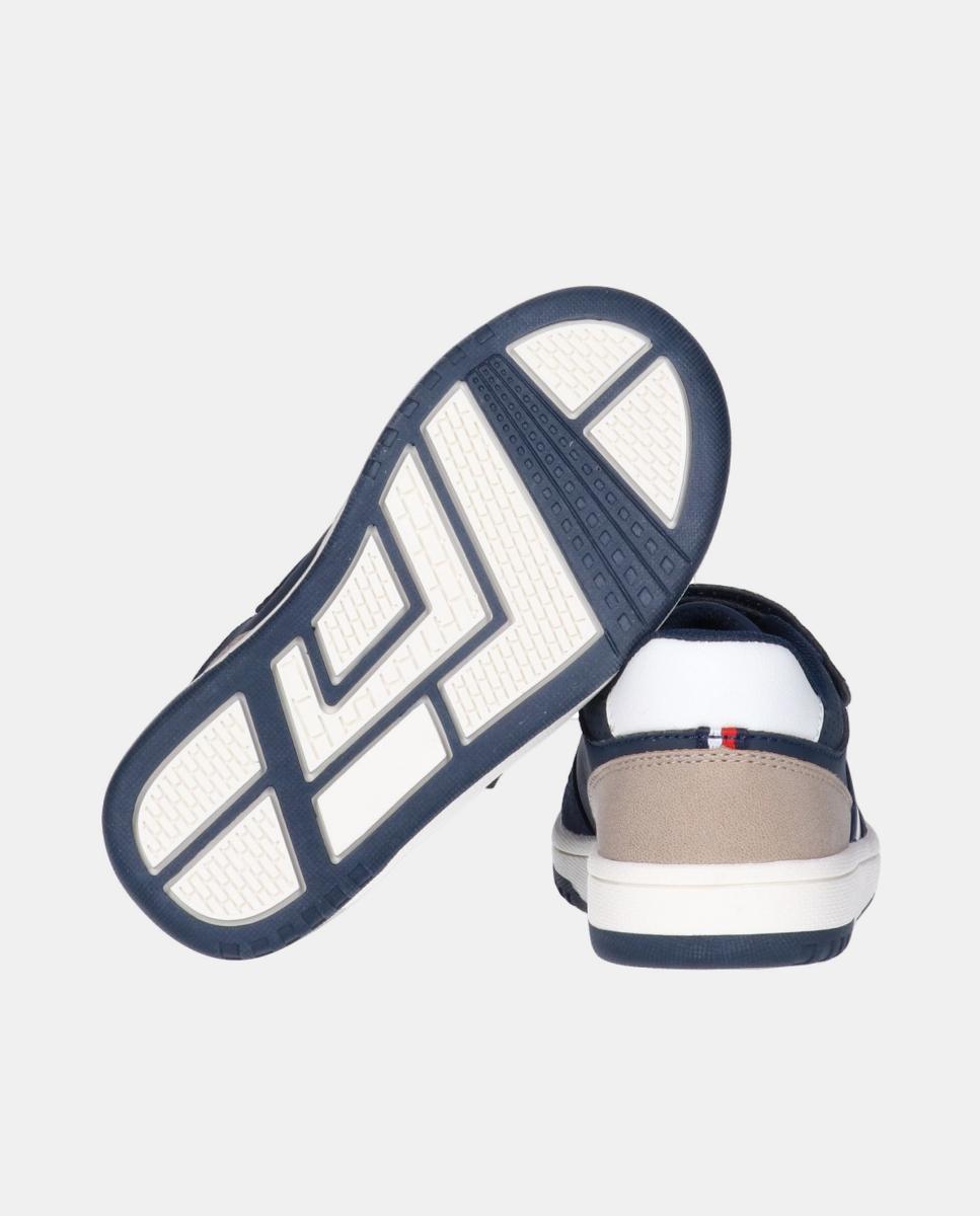 Sapatilhas de Bebé Tipo Basquetebol com Fecho Aderente Misto Azul-escuro-4