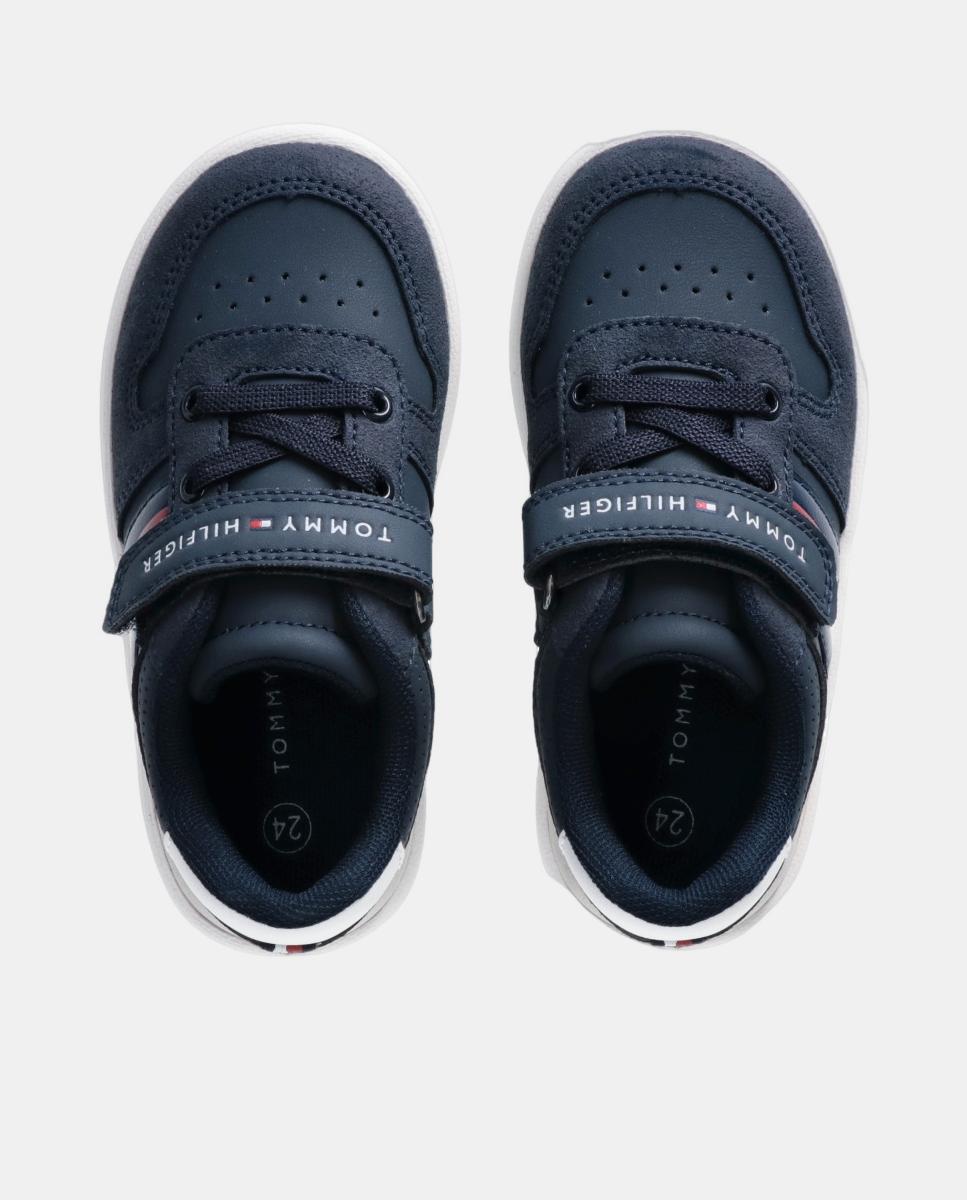 Sapatilhas de Bebé Tipo Basquetebol com Fecho Aderente Misto Azul-escuro-5