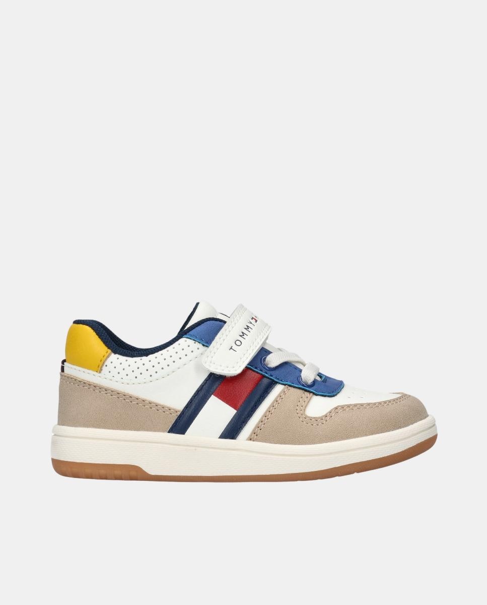 Sapatilhas de Bebé Tipo Basquetebol com Fecho Aderente Misto Tommy Hilfiger Multicolor-1