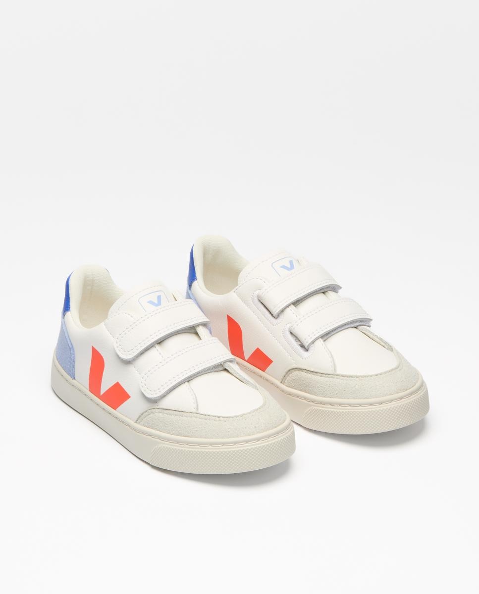 Sapatilhas de Couro de Bebé Modelo v-12 Veja Branco Total-3