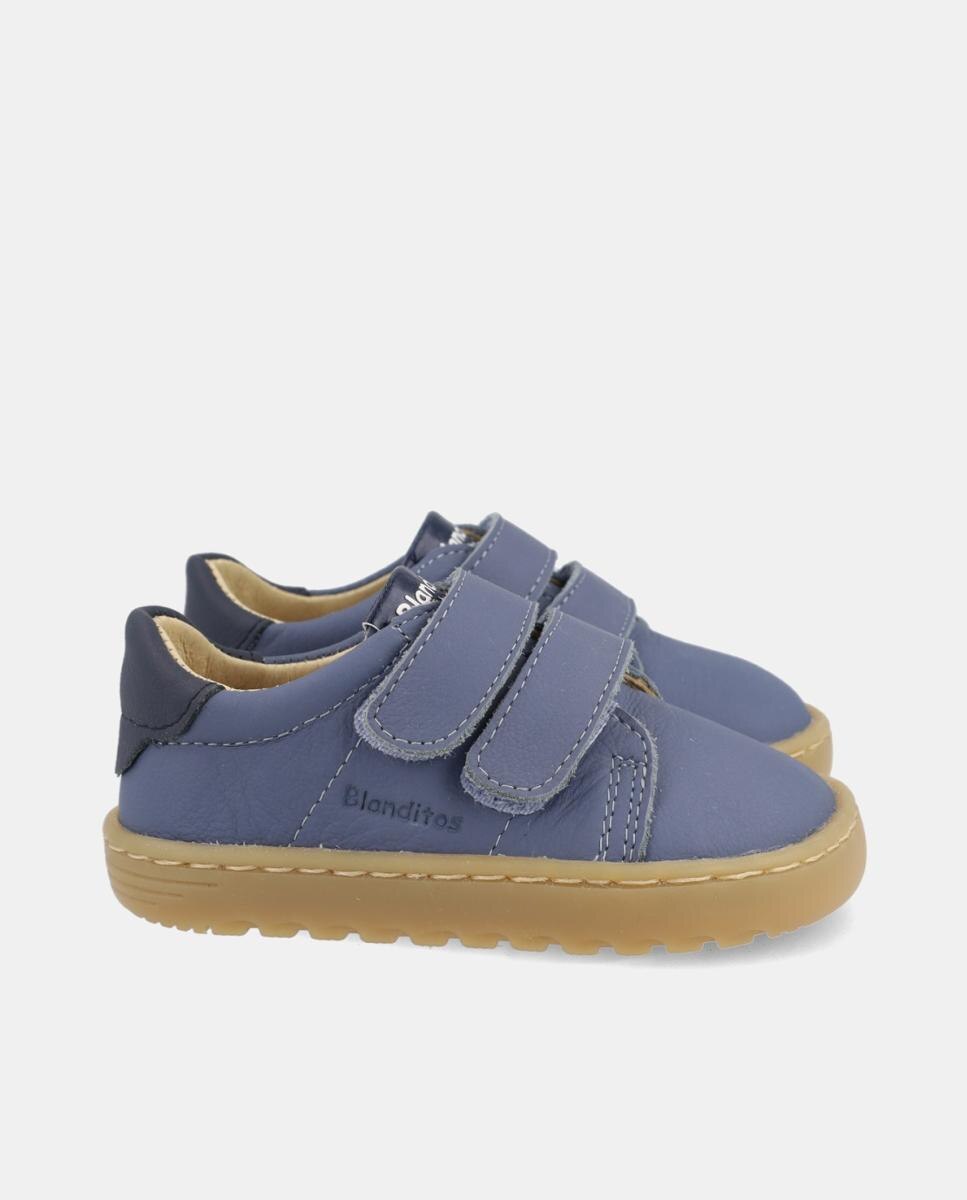 Sapatilhas de Bebé Barefoot com Dois Velcros Blanditos Azul-5