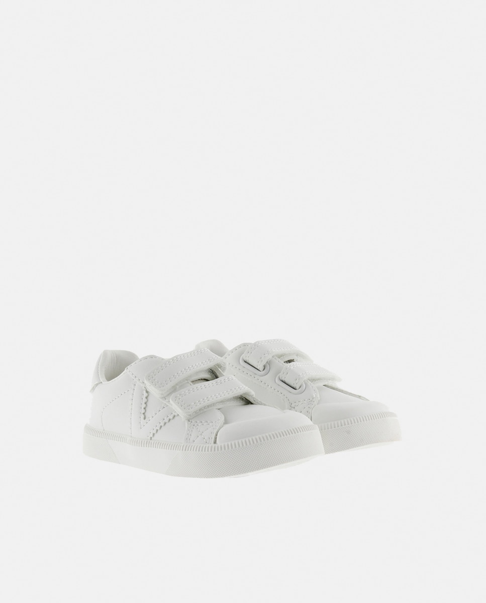 Sapatilhas de Efeito de Pele Oslo com Peças em Contraste e Cordão Elástico Branco-5