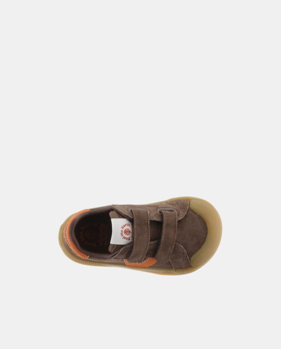 Sapatilhas Desportivas Barefoot de Criança em Croute com Tiras Aderentes e Sola Caramelo Victoria Castanho-4
