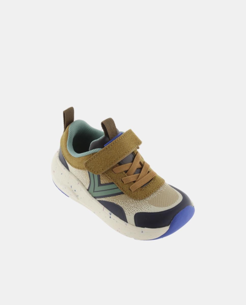 Sapatilhas Barefoot de Criança com Cordão Elástico e Tira Aderente - Multicolor Victoria Taupe-2
