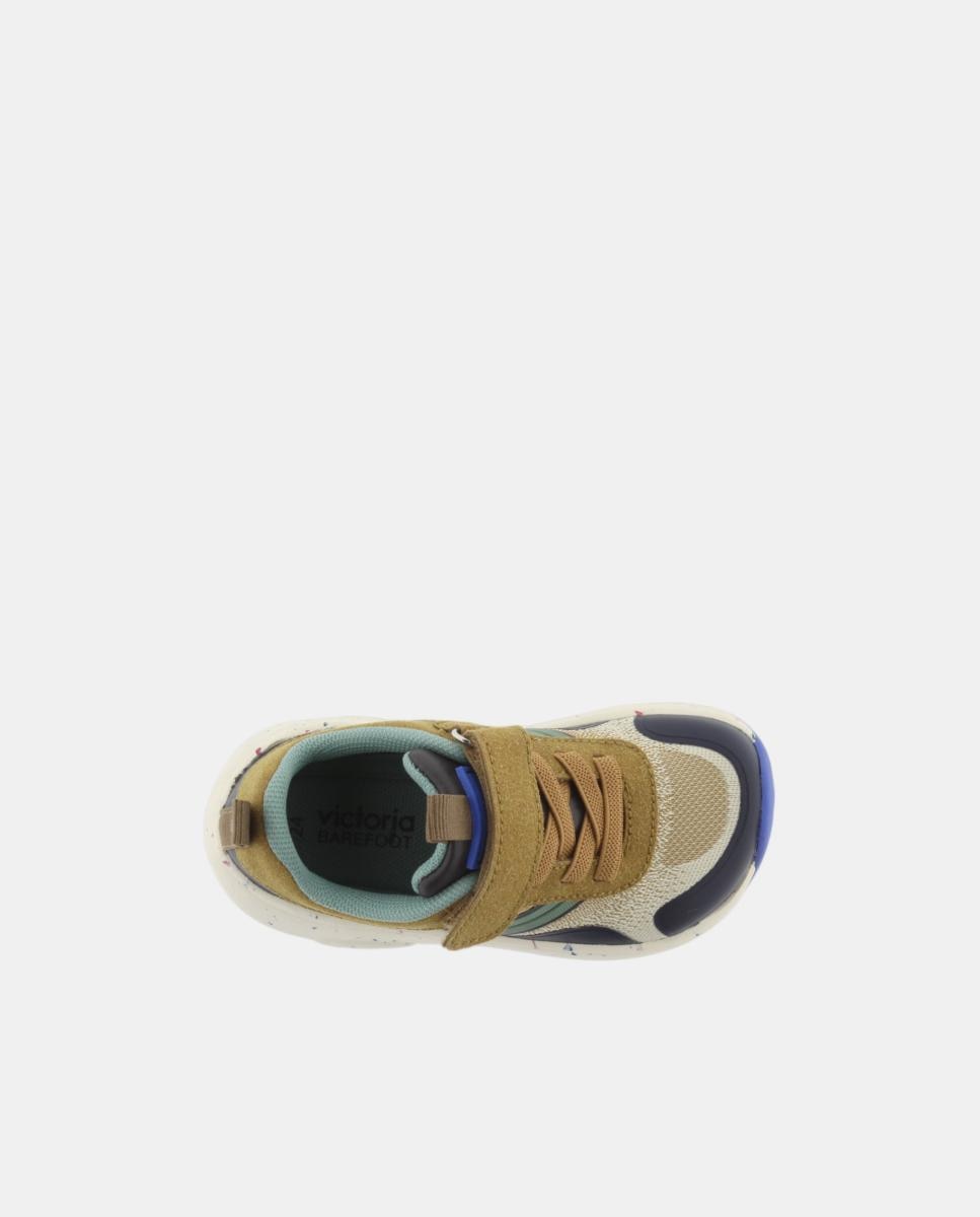 Sapatilhas Barefoot de Criança com Cordão Elástico e Tira Aderente - Multicolor Victoria Taupe-4