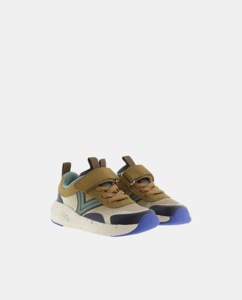 Sapatilhas Barefoot de Criança com Cordão Elástico e Tira Aderente - Multicolor Victoria Taupe-5