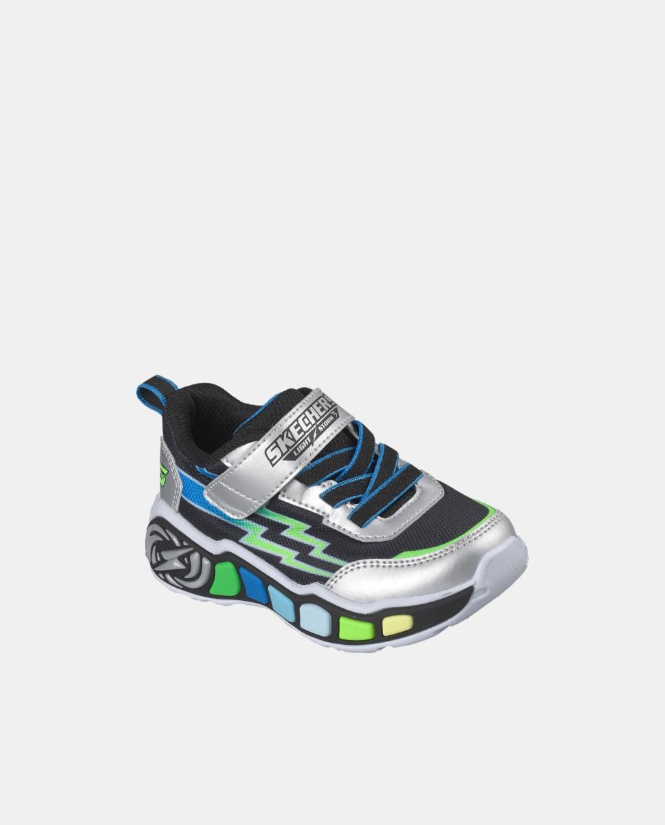 Imagen 2 de Zapatilla de bebé niño sport con luces - Skechers - Gris Plata Gris Plata