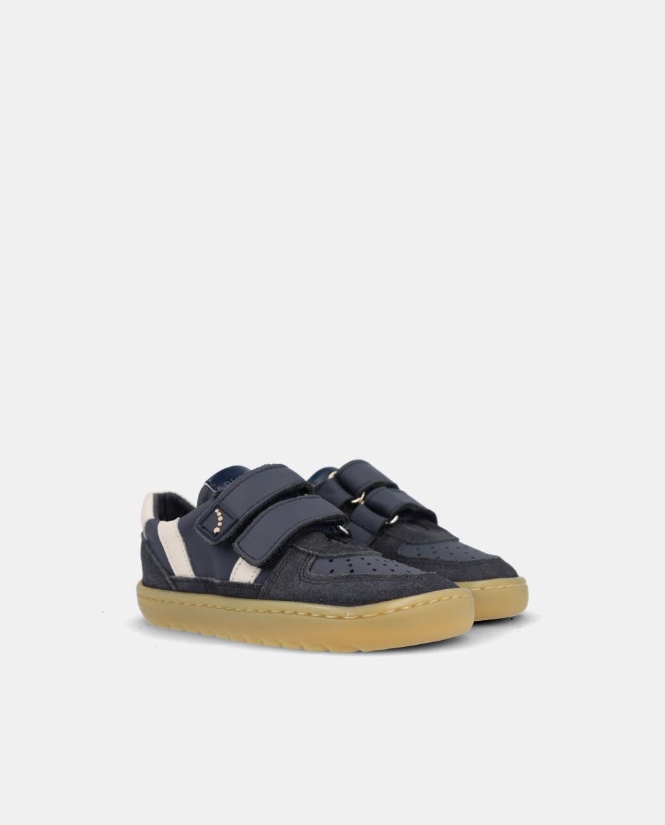 Sapatilhas barefoot fecho dos tiras velcro piso casco Azul-2