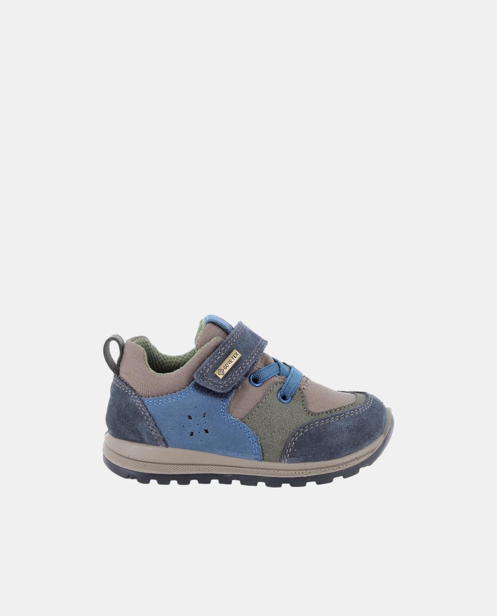 Zapatilla deportiva de bebé niño, con cierre de velcro y cordón elástico, forro Goretx - Primigi - Azul Azul-1