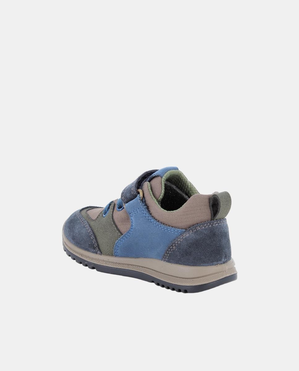 Zapatilla deportiva de bebé niño, con cierre de velcro y cordón elástico, forro Goretx - Primigi - Azul Azul-2