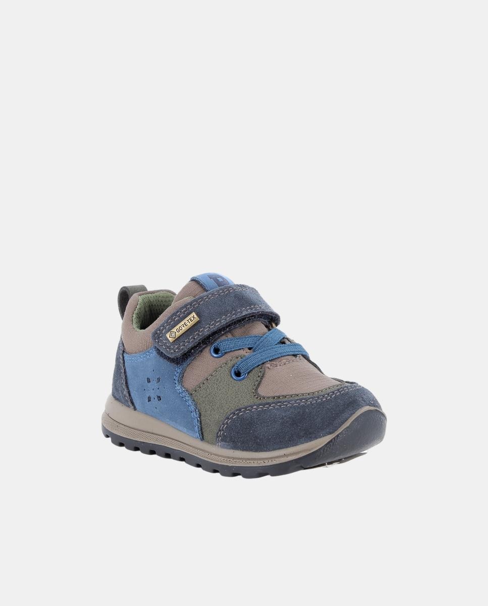 Zapatilla deportiva de bebé niño, con cierre de velcro y cordón elástico, forro Goretx - Primigi - Azul Azul-3