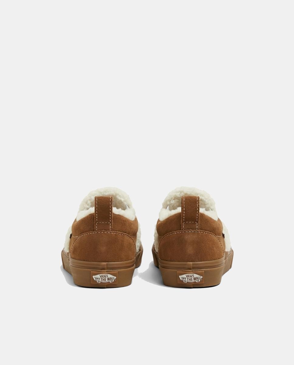 Sapatilhas casual s Slip-On V de Vans com velcro. Castanho caramelo-2