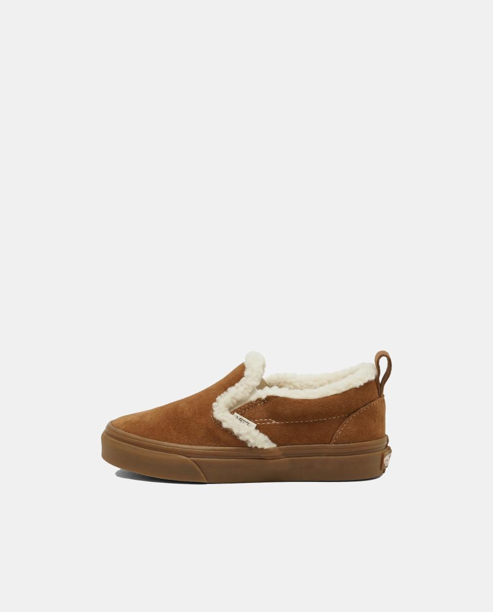Sapatilhas casual s Slip-On V de Vans com velcro. Castanho caramelo-5