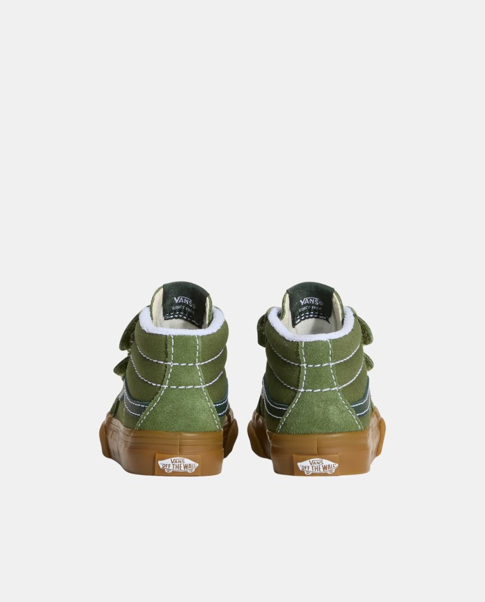 Sapatilhas causal modelo SK8-Mid Reissue Velcro. Verde Azeitona-2