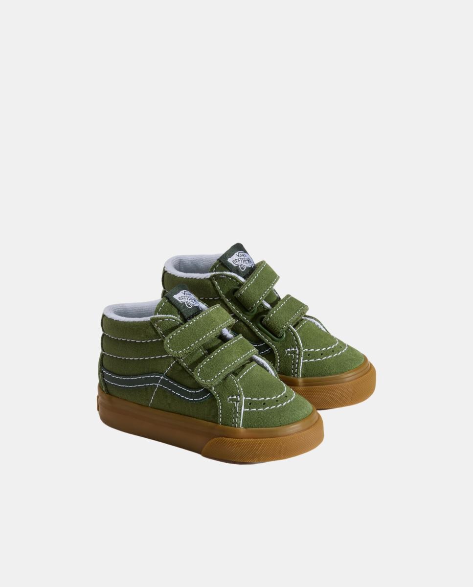Sapatilhas causal modelo SK8-Mid Reissue Velcro. Verde Azeitona-4